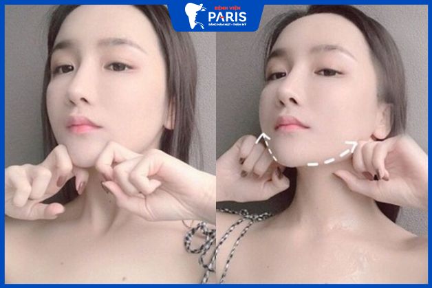 Tự đẩy cằm, massage ở nhà